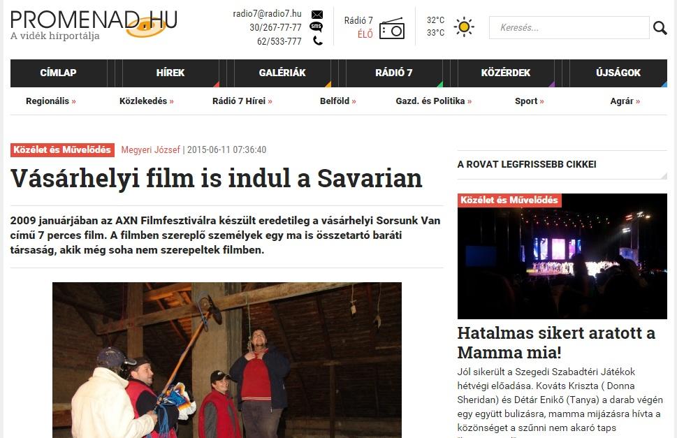 Promenád beharangozó a Savaria 2015 Filmszemléről